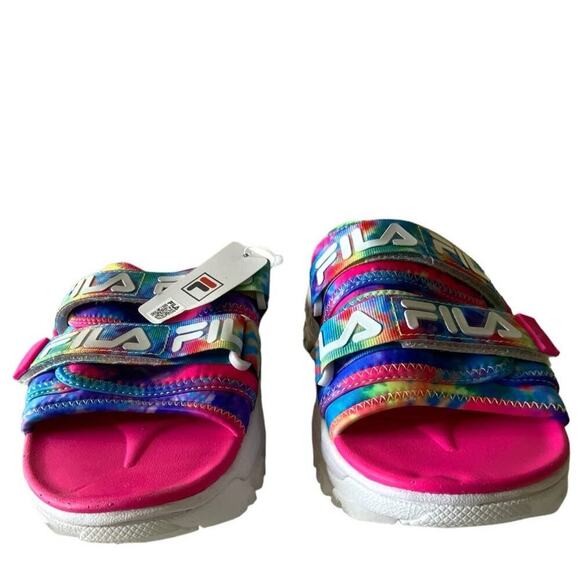 Fila Sport Pink Multicolor Tie Dye Slide Sandals Womens Size 11 Outdoor Shoes - Picture 11 of 15